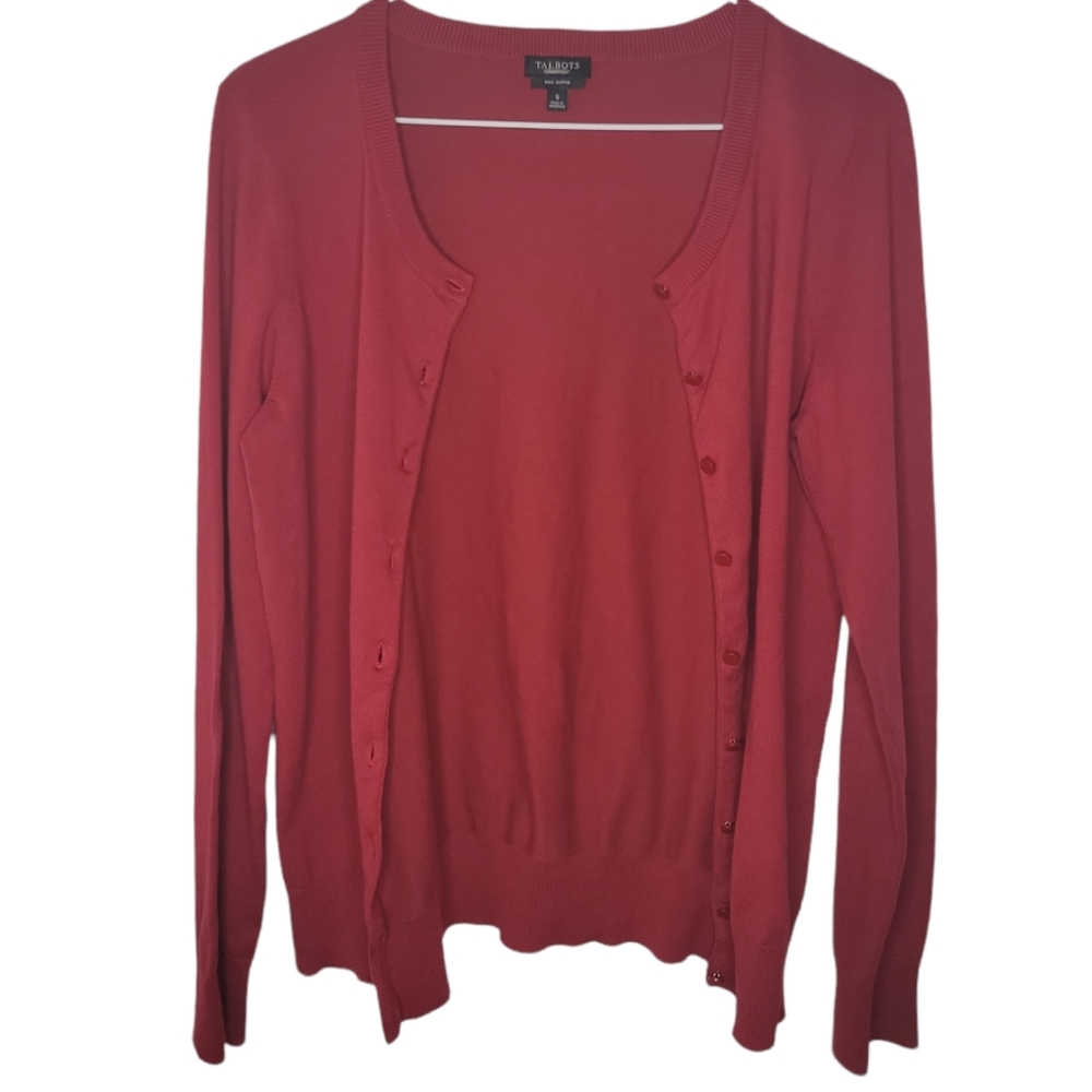 Red Talbots Cardigan - Picture 2 of 3